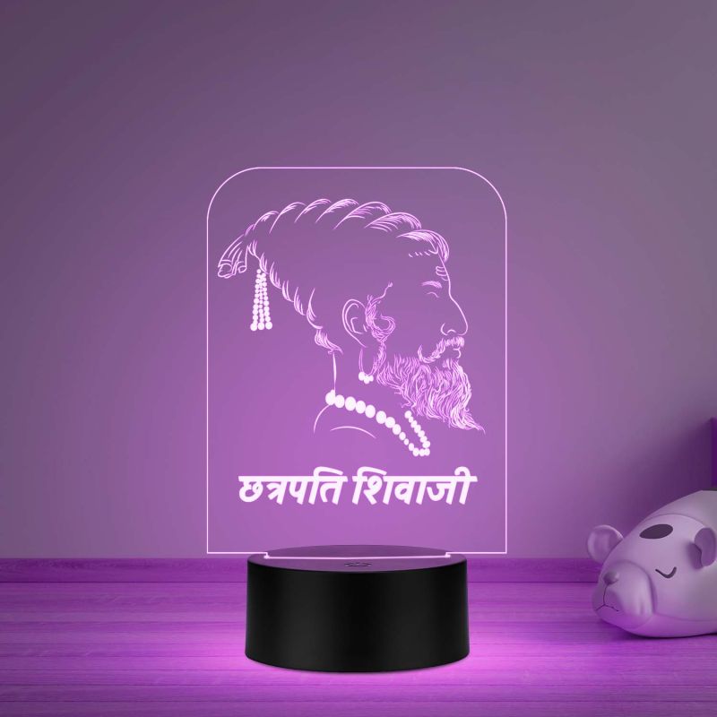 3D Illusion Chhatrapati Shivaji Maharaj Led Night lamp multicolored Light